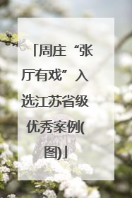 周庄“张厅有戏”入选江苏省级优秀案例(图)