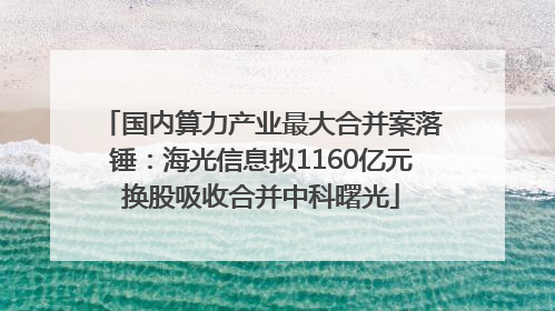 国内算力产业最大合并案落锤：海光信息拟1160亿元换股吸收合并中科曙光