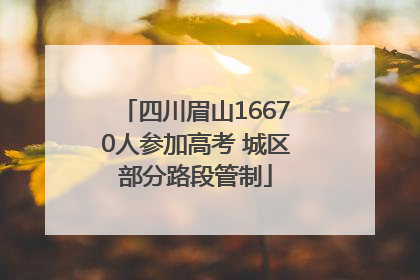 四川眉山16670人参加高考 城区部分路段管制