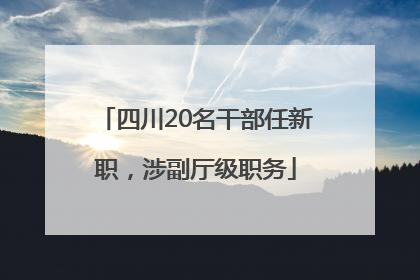 四川20名干部任新职，涉副厅级职务