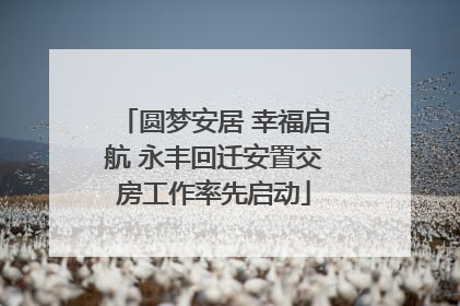 圆梦安居 幸福启航 永丰回迁安置交房工作率先启动
