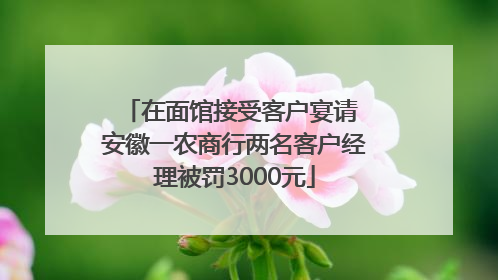 在面馆接受客户宴请 安徽一农商行两名客户经理被罚3000元