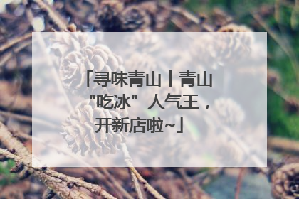 寻味青山丨青山“吃冰”人气王，开新店啦~