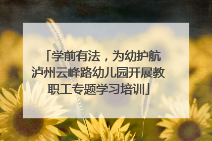 学前有法，为幼护航 泸州云峰路幼儿园开展教职工专题学习培训
