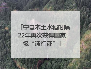 宁夏本土水稻时隔22年再次获得国家级“通行证”