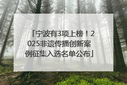 宁波有3项上榜！2025非遗传播创新案例征集入选名单公布