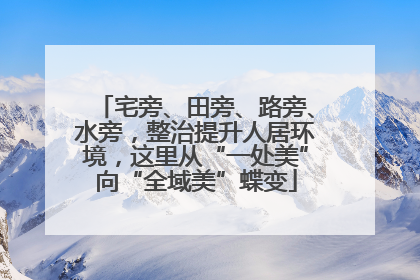 宅旁、田旁、路旁、水旁，整治提升人居环境，这里从“一处美”向“全域美”蝶变