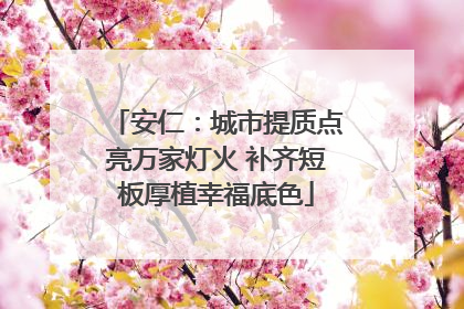 安仁：城市提质点亮万家灯火 补齐短板厚植幸福底色