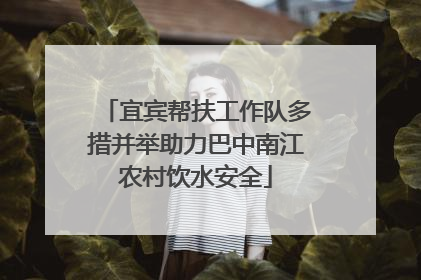 宜宾帮扶工作队多措并举助力巴中南江农村饮水安全
