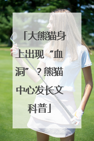 大熊猫身上出现“血洞”？熊猫中心发长文科普