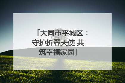 大同市平城区：守护折翼天使 共筑幸福家园