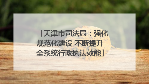 天津市司法局：强化规范化建设 不断提升全系统行政执法效能