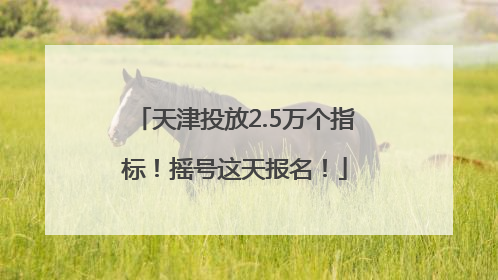 天津投放2.5万个指标！摇号这天报名！