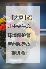 太原市召开中央生态环境保护督察问题整改推进会