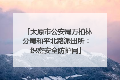 太原市公安局万柏林分局和平北路派出所：织密安全防护网
