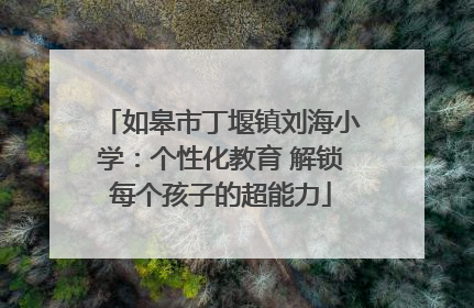 如皋市丁堰镇刘海小学：个性化教育 解锁每个孩子的超能力