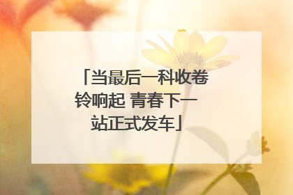 当最后一科收卷铃响起 青春下一站正式发车