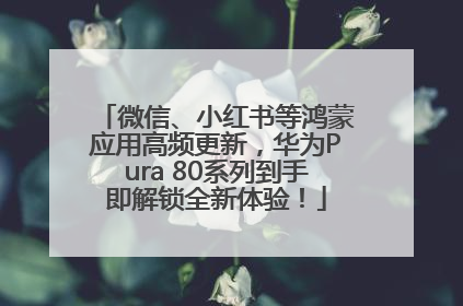 微信、小红书等鸿蒙应用高频更新，华为Pura 80系列到手即解锁全新体验！