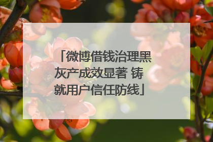 微博借钱治理黑灰产成效显著 铸就用户信任防线