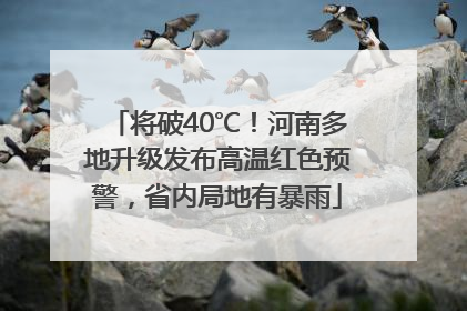 将破40℃！河南多地升级发布高温红色预警，省内局地有暴雨