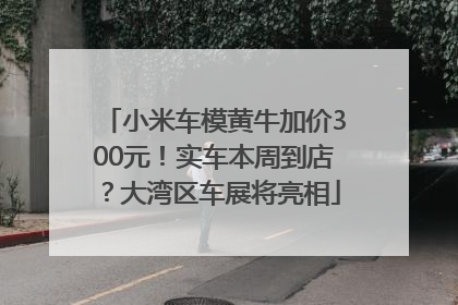 小米车模黄牛加价300元！实车本周到店？大湾区车展将亮相