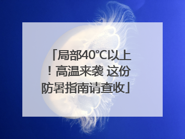 局部40℃以上！高温来袭 这份防暑指南请查收
