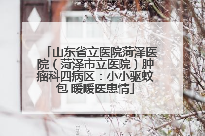 山东省立医院菏泽医院（菏泽市立医院）肿瘤科四病区：小小驱蚊包 暖暖医患情