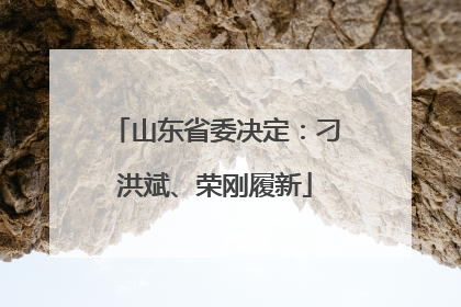 山东省委决定：刁洪斌、荣刚履新