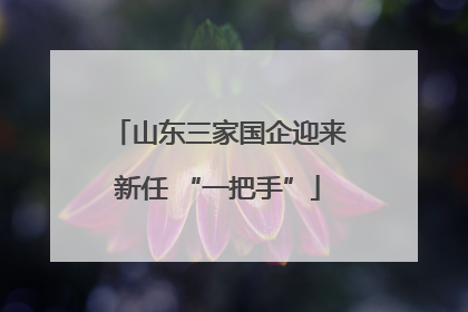 山东三家国企迎来新任 “一把手”