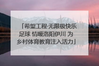 希望工程·无限极快乐足球 情暖洛阳伊川 为乡村体育教育注入活力