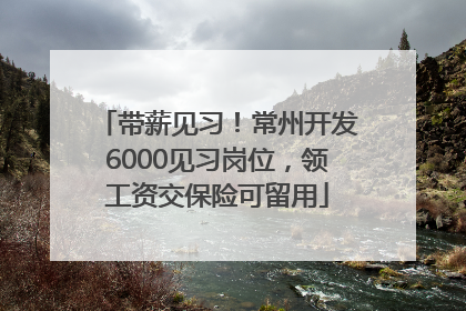 带薪见习！常州开发6000见习岗位，领工资交保险可留用