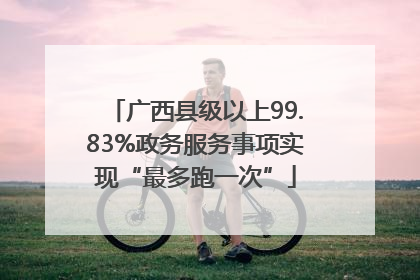 广西县级以上99.83%政务服务事项实现“最多跑一次”