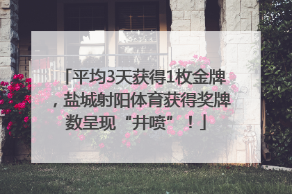 平均3天获得1枚金牌，盐城射阳体育获得奖牌数呈现“井喷”！