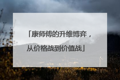 康师傅的升维博弈，从价格战到价值战