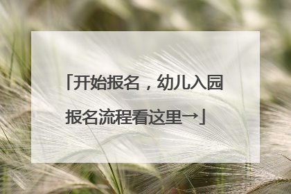 开始报名，幼儿入园报名流程看这里→