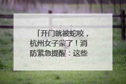 开门就被蛇咬，杭州女子蒙了！消防紧急提醒：这些方法都不靠谱！