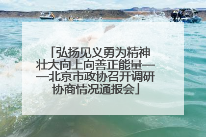 弘扬见义勇为精神 壮大向上向善正能量——北京市政协召开调研协商情况通报会