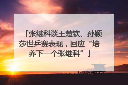 张继科谈王楚钦、孙颖莎世乒赛表现，回应“培养下一个张继科”