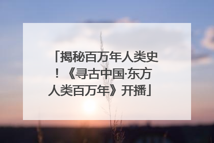 揭秘百万年人类史！《寻古中国·东方人类百万年》开播