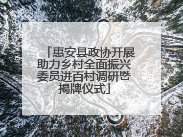 惠安县政协开展助力乡村全面振兴委员进百村调研暨揭牌仪式