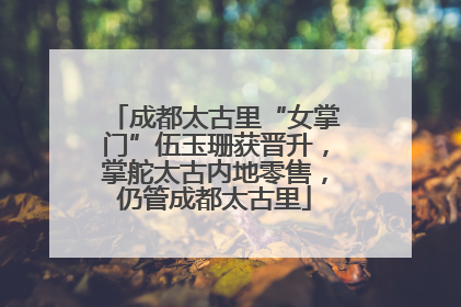 成都太古里“女掌门”伍玉珊获晋升，掌舵太古内地零售，仍管成都太古里