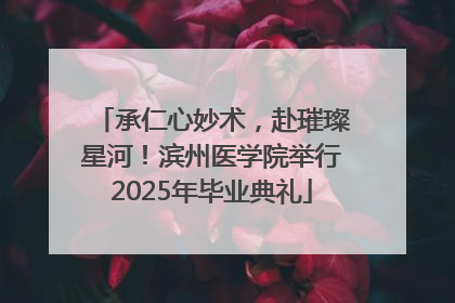 承仁心妙术，赴璀璨星河！滨州医学院举行2025年毕业典礼