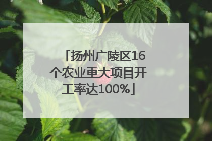 扬州广陵区16个农业重大项目开工率达100%