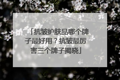 抗皱护肤品哪个牌子最好用？抗皱最厉害三个牌子揭晓