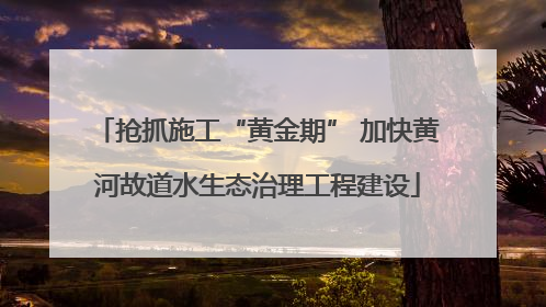 抢抓施工“黄金期” 加快黄河故道水生态治理工程建设