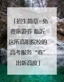 招生简章=免费旅游券 临沂这所高职院校的高考服务“卷”出新高度