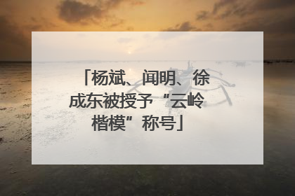 杨斌、闻明、徐成东被授予“云岭楷模”称号