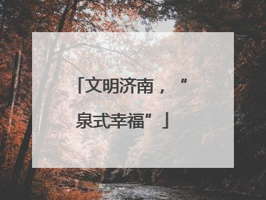 文明济南，“泉式幸福”