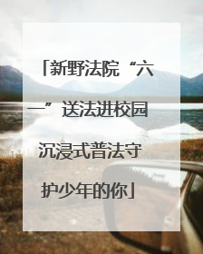 新野法院“六一”送法进校园 沉浸式普法守护少年的你