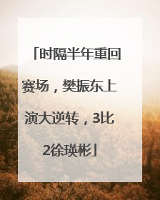 时隔半年重回赛场，樊振东上演大逆转，3比2徐瑛彬